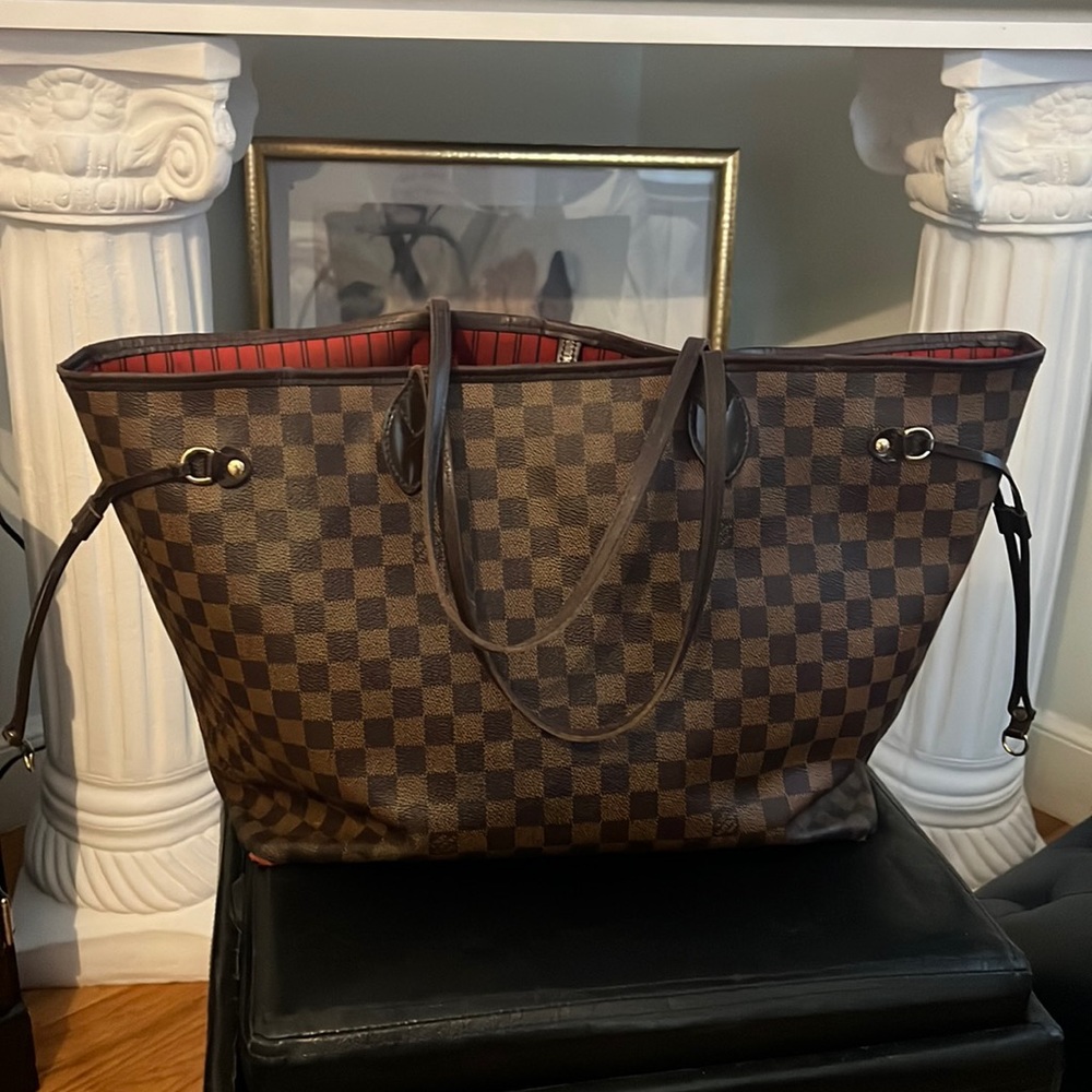 Louis Vuitton Neverfull GM Damier Ebene coated canvas tote bag - Picture 3 of 11